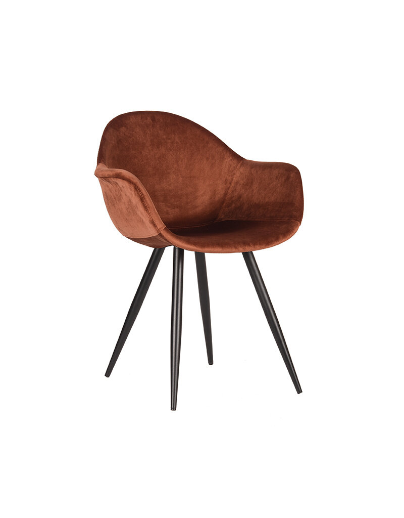 Damn LABEL51 Eetkamerstoel Forli - Rust - Velvet - Zwart Metalen Frame