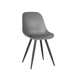 Damn LABEL51 Eetkamerstoel Monza - Antraciet - PP - Zwart Metalen Frame