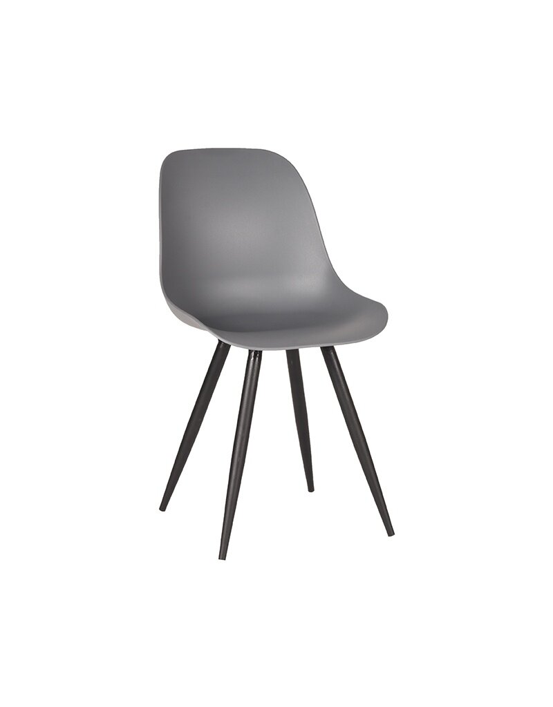 Damn LABEL51 Eetkamerstoel Monza - Antraciet - PP - Zwart Metalen Frame