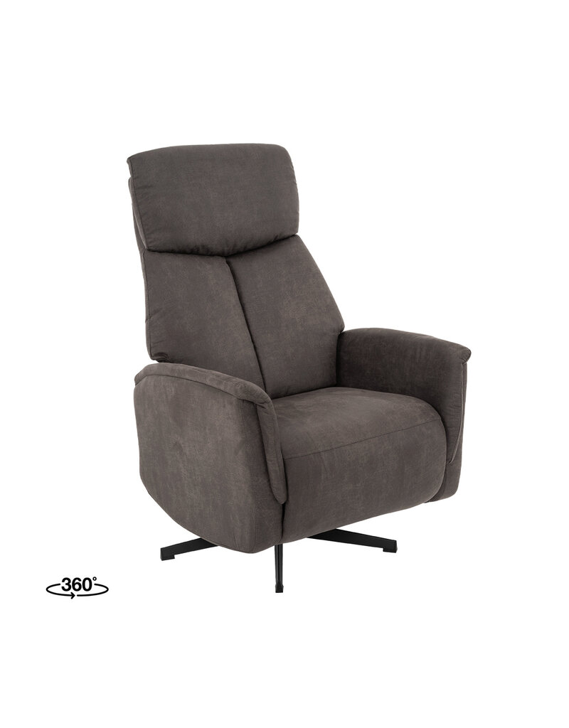 Damn LABEL51 Fauteuil Helsinki - Antraciet - Micro Suede - Manueel Verstelbaar