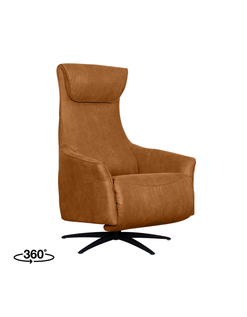 Damn LABEL51 Fauteuil Lund - Cognac - Micro Suede - 2-Motorig - Met Massagefunctie