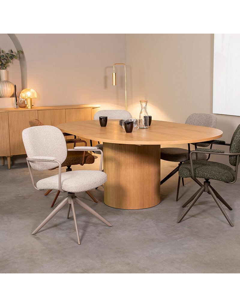 Damn LABEL51 Eetkamertafel Oliva - Naturel - Eiken - 150-200 cm - Uitschuifbaar