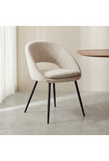 Damn LABEL51 Eetkamerstoel Zohra - Naturel - Elite - Zwart Metalen Frame