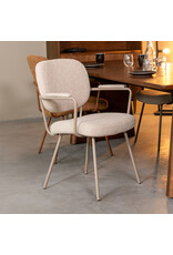 Damn LABEL51 Eetkamerstoel Lausanne - Naturel - Royal Boucle - Taupe Metalen Frame