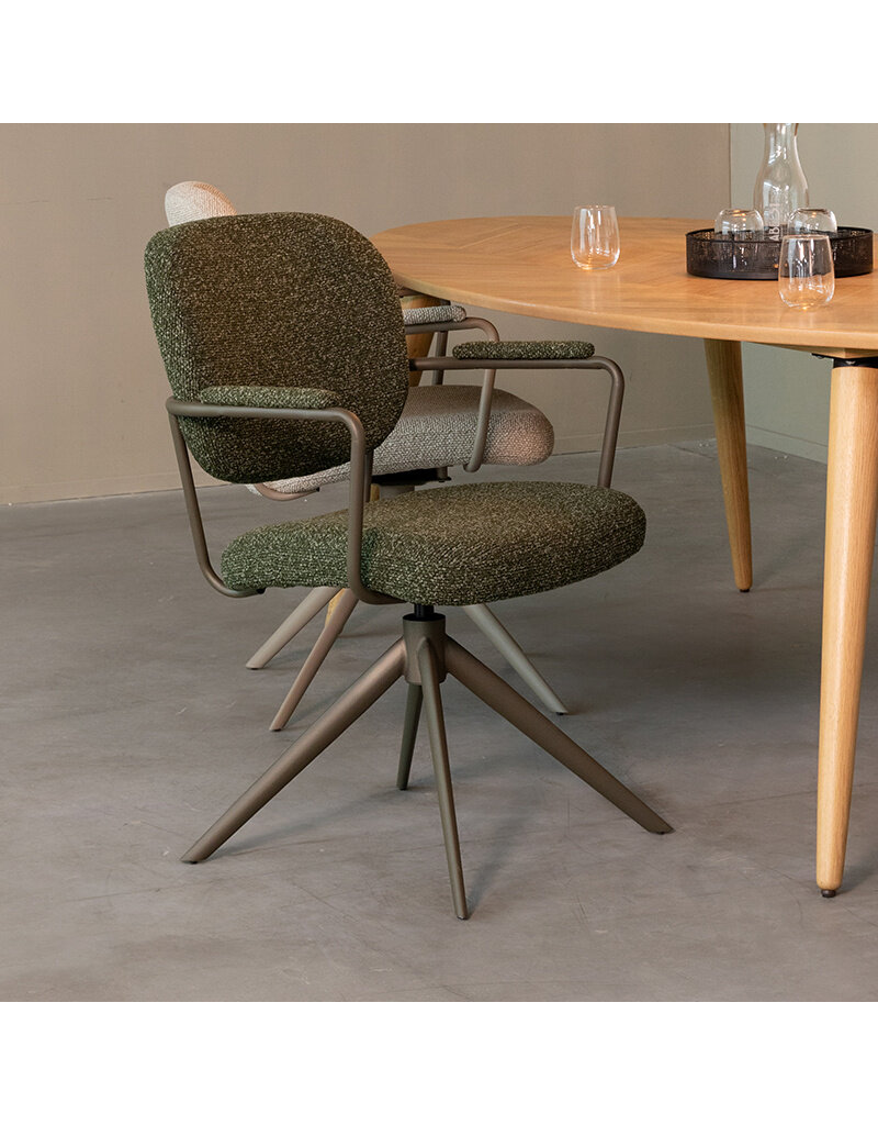Damn LABEL51 Eetkamerstoel Basel - Forest - Royal Boucle - Forest Metalen Frame