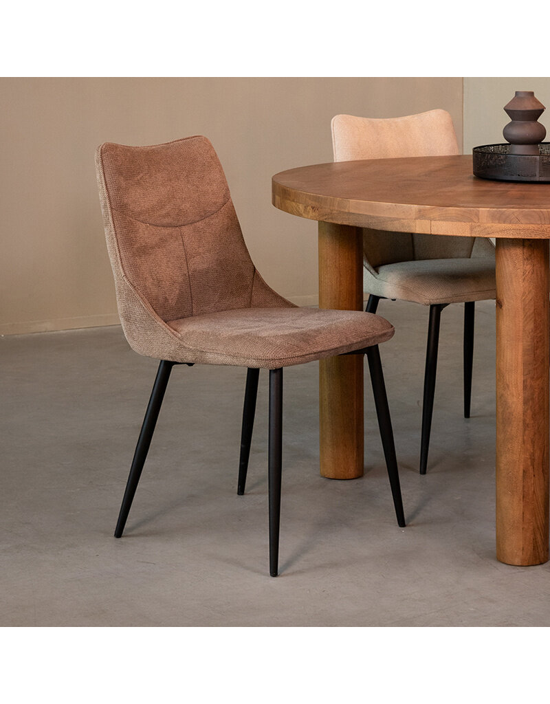 Damn LABEL51 Eetkamerstoel Riv - Clay - Cato - Zwart Metalen Frame