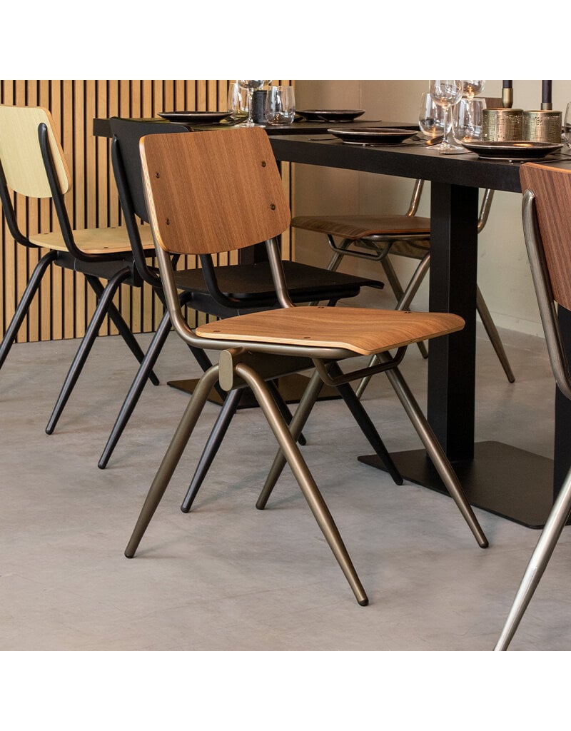 LABEL51 Eetkamerstoel Solid - Bruin - Hout