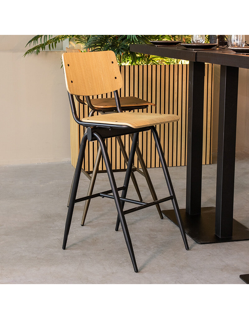 LABEL51 Barkruk Solid - Naturel - Hout - Zithoogte 75