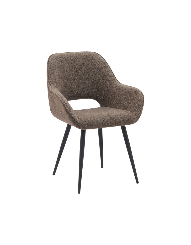 LABEL51 Eetkamerstoel Fer - Bruin - Boucle