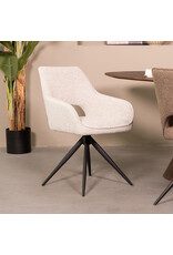LABEL51 Eetkamerstoel Finley - Wit - Boucle