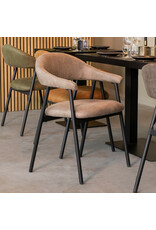 LABEL51 Eetkamerstoel Amaze - Taupe - Micro Suede