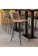 LABEL51 Barkruk Bistro - Taupe - Micro Suede