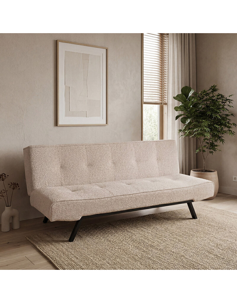 LABEL51 Slaapbank King - Naturel - Boucle - King | Zwarte Poot