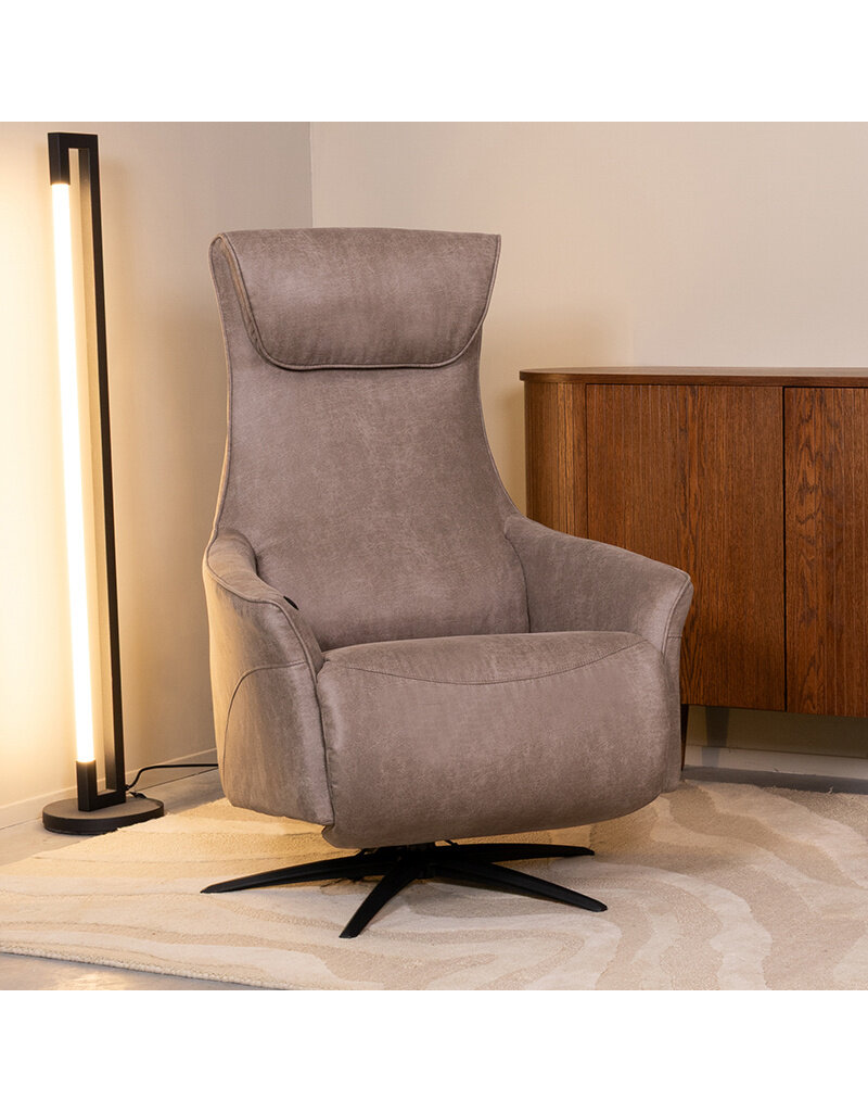 LABEL51 Fauteuil Lund - Taupe - Micro Suede