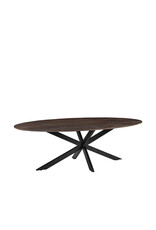 LABEL51 Eetkamertafel James - Espresso - Mangohout - 240 cm - Ovaal