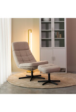 LABEL51 LABEL51 Fauteuil Alvar - Naturel - Boucle - Incl. Hocker