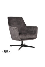 LABEL51 LABEL51 Fauteuil Toby - Antraciet - Velours