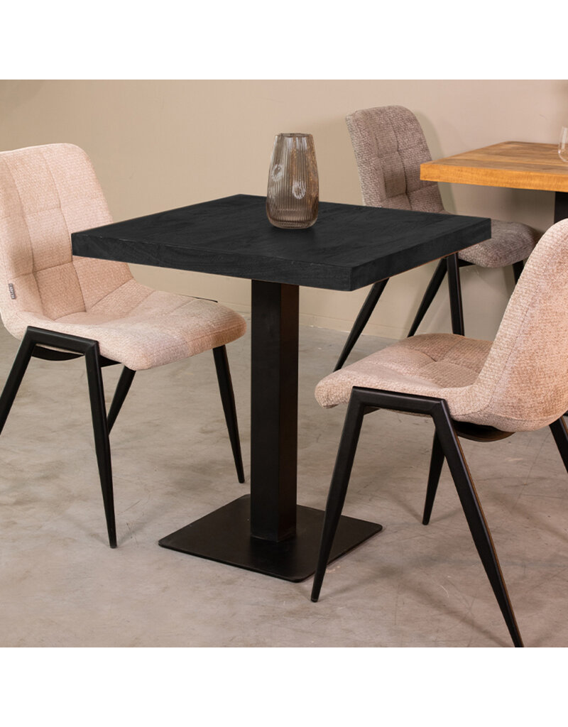 LABEL51 LABEL51 Eetkamertafel Tafelblad Straight Edge - Zwart - Mangohout - 70 cm Straight