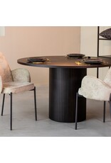 LABEL51 LABEL51 Eetkamertafel Oliva - Zwart - Eiken - 130 cm - Rond