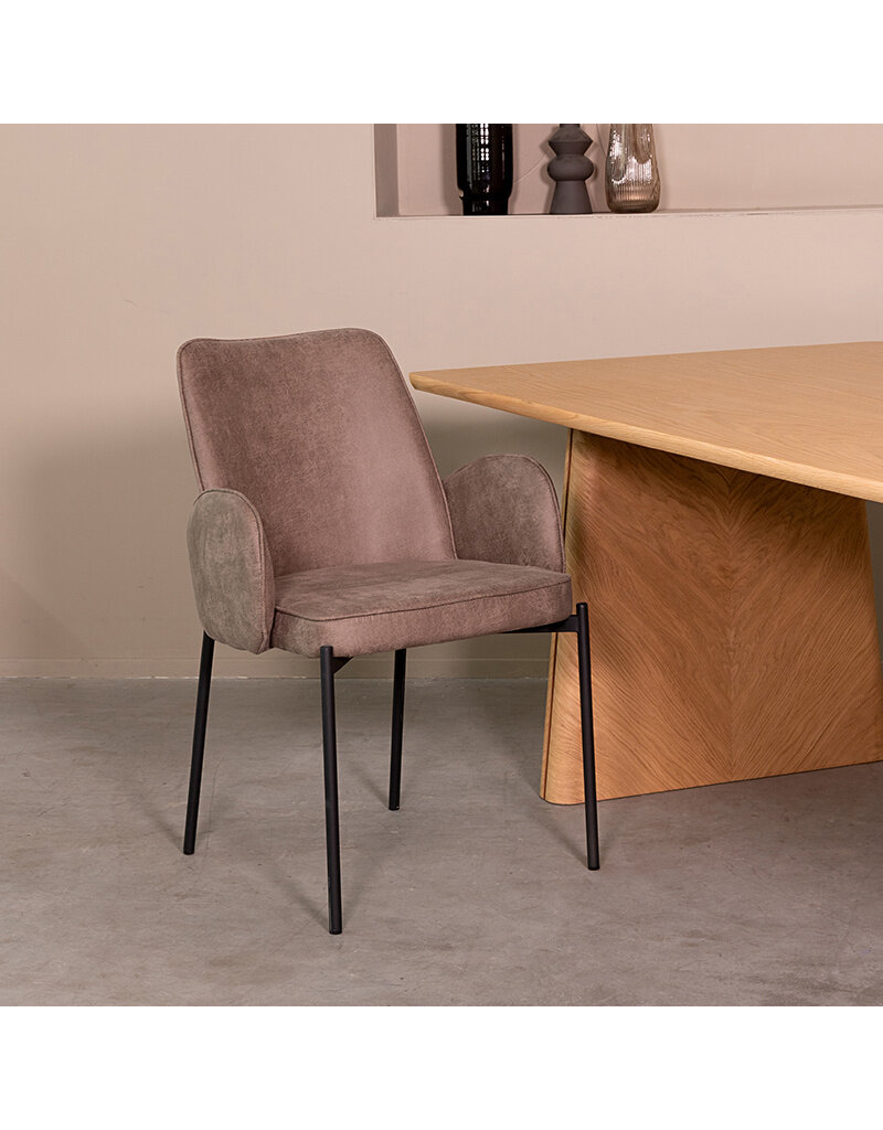 LABEL51 LABEL51 Eetkamerstoel Joni - Taupe - Microfiber
