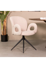 LABEL51 LABEL51 Eetkamerstoel Neo - Naturel - Boucle - Zwart Onderstel