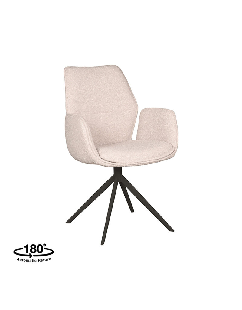 LABEL51 LABEL51 Eetkamerstoel Mellow - Naturel - Boucle - Zwart Onderstel