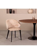 LABEL51 LABEL51 Eetkamerstoel Logan - Beige - Fluweel