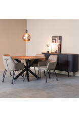 LABEL51 LABEL51 Eetkamerstoel Lenny - Taupe - Microfiber