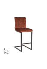 LABEL51 LABEL51 Barkruk Milo - Rust - Velours - Zithoogte 65