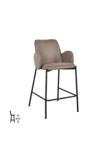 LABEL51 LABEL51 Barkruk Joni - Taupe - Microfiber - Zithoogte 65 cm