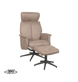 Damn LABEL51 Fauteuil Verdal - Roze - Kunstleder - Incl. Hocker