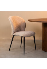 Damn LABEL51 Eetkamerstoel Vino - Clay - Chenille - Zwart Metalen Frame
