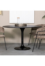 Damn LABEL51 Eetkamertafel Otto - Zwart - Mangohout - 130 cm - Rond