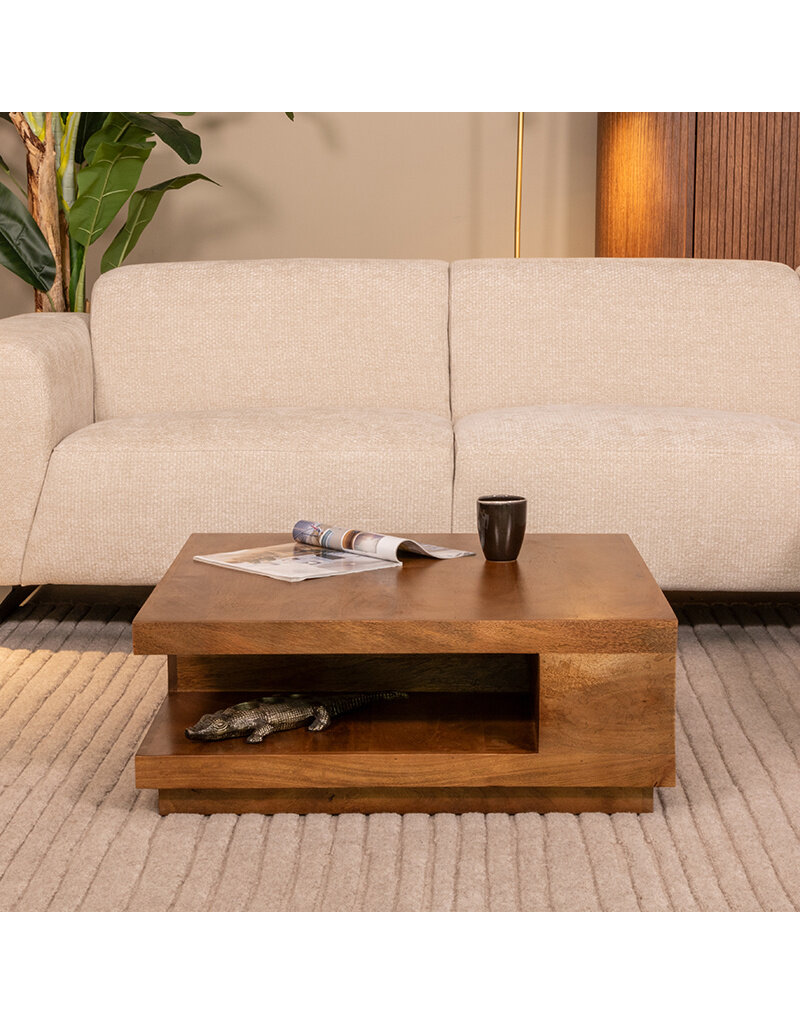 Damn LABEL51 Salontafel Square - Nature Smooth - Mangohout - 80 cm