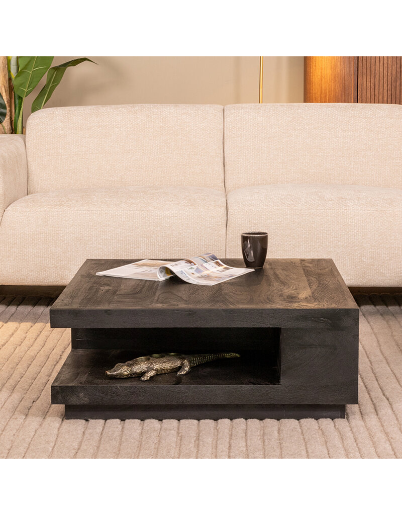 Damn LABEL51 Salontafel Square - Zwart - Mangohout - 80 cm