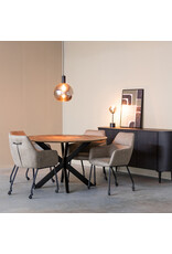 Damn LABEL51 Eetkamertafel Otis - Espresso - Mangohout - 130 cm - Rond