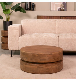 Damn LABEL51 Salontafel Milly - Nature Smooth - Mangohout - 70 cm - Rond