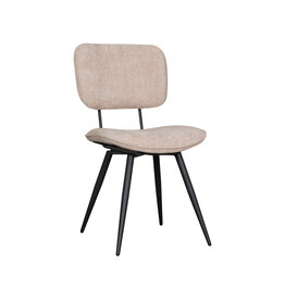 Damn LABEL51 Eetkamerstoel Liva - Clay - Chenille - Zwart Metalen Frame