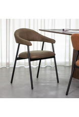 Damn LABEL51 Eetkamerstoel Amaze - Moss - Kunstleder - Zwart Metalen Frame