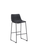 Damn LABEL51 Barkruk Risto - Zwart - Kunstleder - Hoog