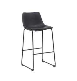 Damn LABEL51 Barkruk Risto - Zwart - Kunstleder - Hoog