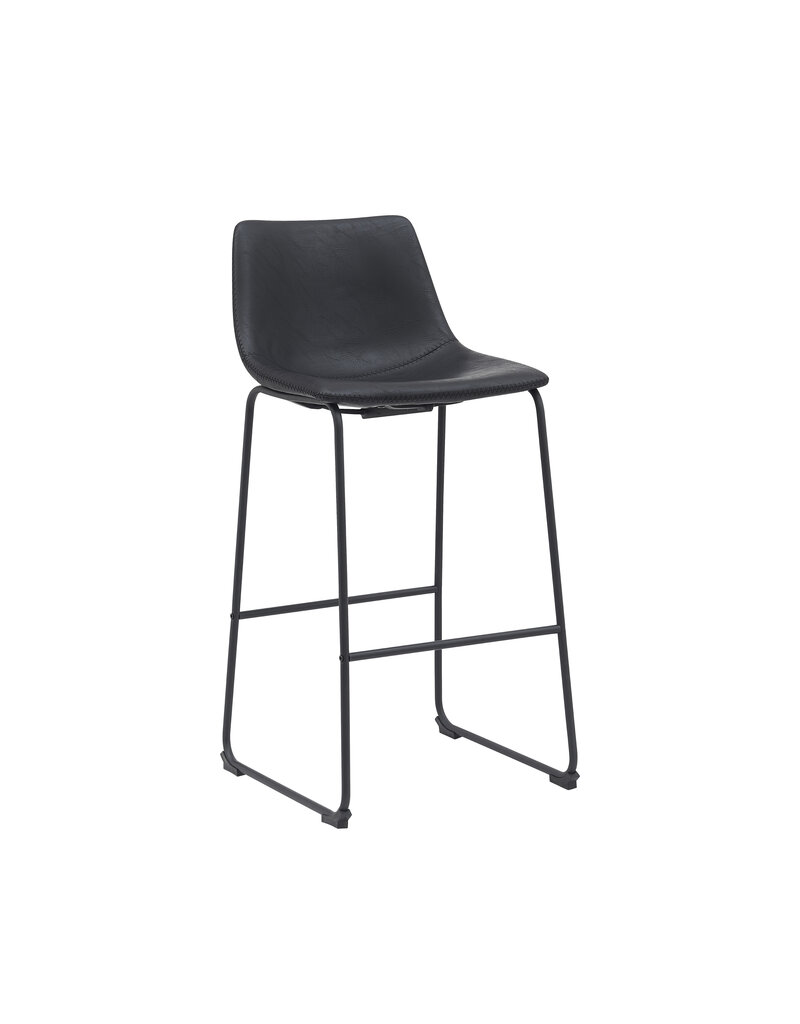 Damn LABEL51 Barkruk Risto - Zwart - Kunstleder - Hoog