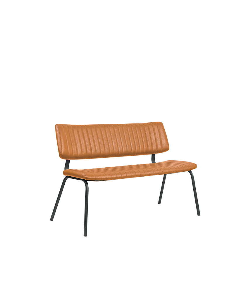 Damn LABEL51 Eetkamerbanken Gusto - Cognac - Kunstleder - 120 cm