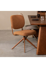 Damn LABEL51 Eetkamerstoel Geneva - Coral - Boucle - Coral Metalen Frame