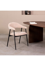 Damn LABEL51 Eetkamerstoel Amaze - Clay - Chenille - Zwart Metalen Frame