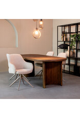 Damn LABEL51 Eetkamerstoel Bern - Naturel - Boucle - Taupe Metalen Frame