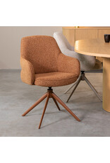 Damn LABEL51 Eetkamerstoel Bern - Coral - Boucle - Coral Metalen Frame