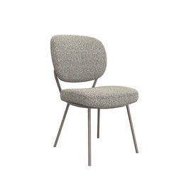 Damn LABEL51 Eetkamerstoel Singapore - Mushroom - Boucle - Brons Metalen Frame