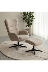 Damn LABEL51 Fauteuil Malmo - Naturel - Boucle - Incl. Hocker