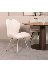 Damn LABEL51 Eetkamerstoel Silly - Naturel - Boucle - Taupe Metalen Frame